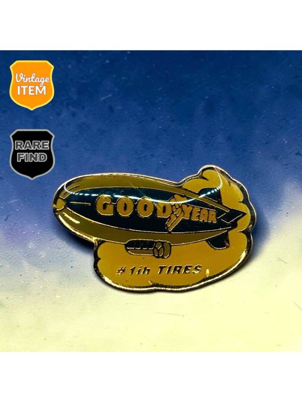 Vintage Goodyear Blimp #1 in Tires Gold Plated Lapel Pin. RARE!
